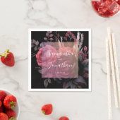 Serviette En Papier Gothique Dark Moody Floral Rose Mariage (En situation)