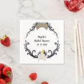 Serviette En Papier Gothique Floral Fantômes chauves-souris Wreath Hal (En situation)