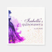 Serviette En Papier Gothique Glam Quince robe violette (Devant)