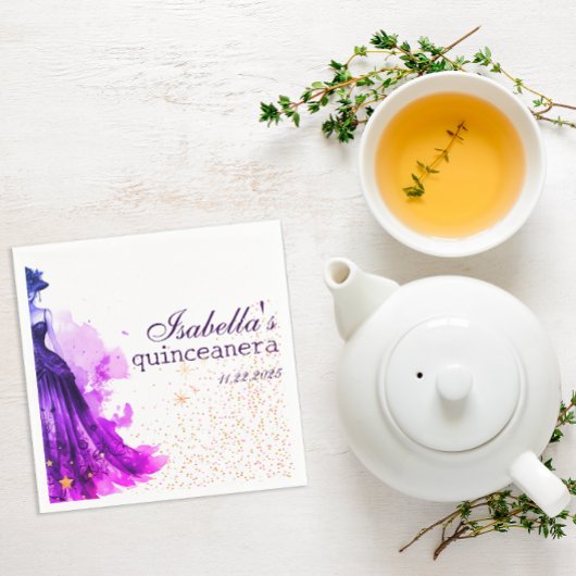 Serviette En Papier Gothique Glam Quince robe violette