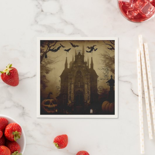 Serviette En Papier Gothique/Halloween/automne/citrouille (En situation)