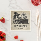 Serviette En Papier Gothique Halloween crâne d'araignée de ciel (En situation)