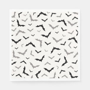 Serviette En Papier Gothique Halloween Mariage de chauve-souris noire