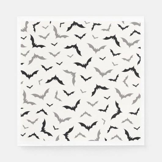 Serviette En Papier Gothique Halloween Mariage de chauve-souris noire (Devant)