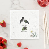 Serviette En Papier Gothique Halloween noir Rose Corbeaux Mariage (En situation)