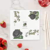 Serviette En Papier Gothique Halloween Rose noir Mariage blanc (En situation)