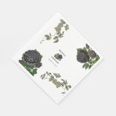 Serviette En Papier Gothique Halloween Rose noir Mariage blanc (Coin)