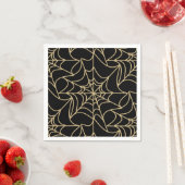 Serviette En Papier Gothique Halloween Spider Web Gold (En situation)