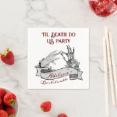 Serviette En Papier Gothique Mariée ou Mort Til Death Bachelorette Wee (En situation)