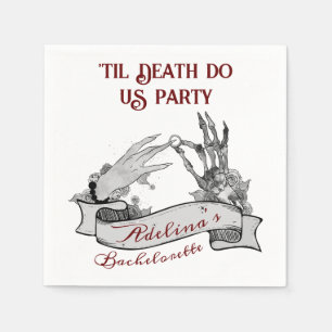 Serviette En Papier Gothique Mariée ou Mort Til Death Bachelorette Wee