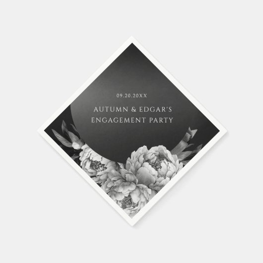 Serviette En Papier Gothique Moody Peonies Parti Wedding shower (Coin)
