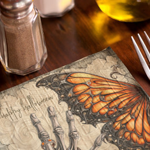 Serviette En Papier gothique   Papillon   Main de squelette   Victorie