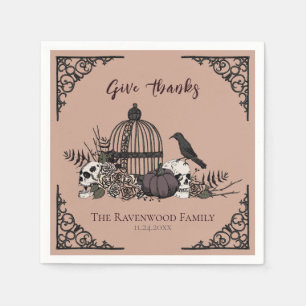 Serviette En Papier Gothique Thanksgiving Victorian Donner Merci