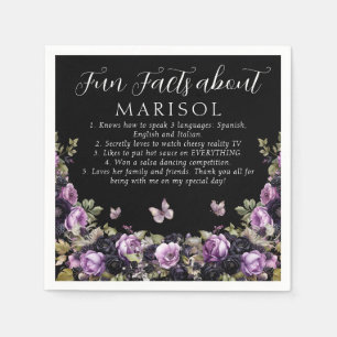 Serviette En Papier Gothique Violet & Noir Moody Quinceañera Fun Fact