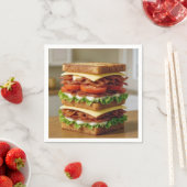 Serviette En Papier Gourmet B.L.T. Sandwich (En situation)