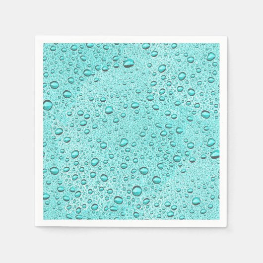 Serviette En Papier gouttelettes d'eau aquamarines (Devant)
