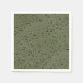 Serviette En Papier gouttelettes d'eau verte d'olive (Devant)