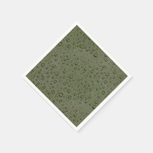 Serviette En Papier gouttelettes d'eau verte d'olive (Coin)
