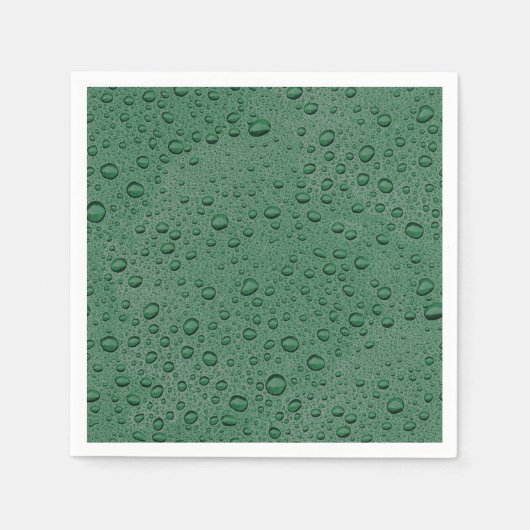 Serviette En Papier gouttelettes d'eau vertes (Devant)