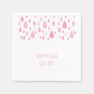 Serviette En Papier Gouttes de pluie rose bébé shower