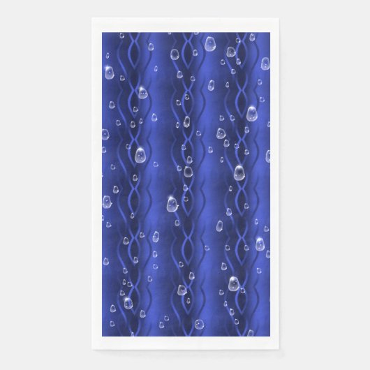 Serviette En Papier gouttes de pluie sur le métal bleu (Devant)