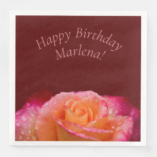Serviette En Papier Gouttes de pluie sur les roses