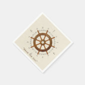 Serviette En Papier gouvernail et boussole en bois (Coin)