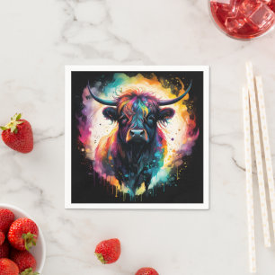 Serviette En Papier Grace Ghoost : Vache Holographique Spectrale,