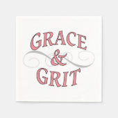 Serviette En Papier Grace & Gris en rose et gris (Devant)