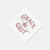 Serviette En Papier Grace & Gris en rose et gris (Coin)
