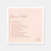 Serviette En Papier Grace Peach Mariage moderne (Devant)
