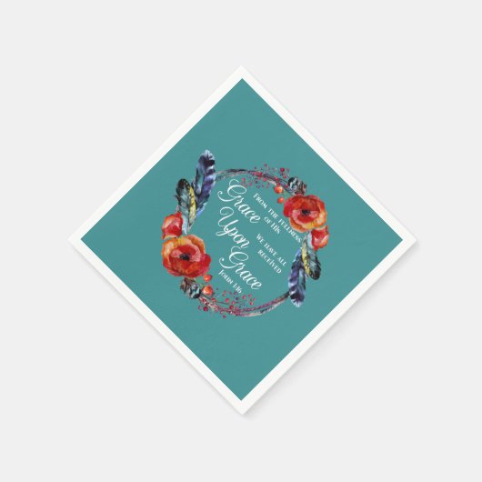 Serviette En Papier Grace Sur Grace Jean 1:16 Écriture (Coin)