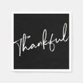 Serviette En Papier Grâces minimaliste noir et blanc (Devant)