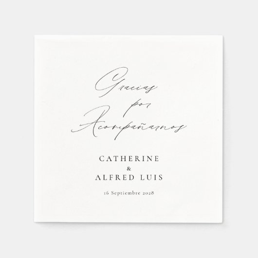 Serviette En Papier Gracias por Acompañarnos Nuestra Boda Mariage (Devant)
