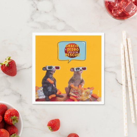 Serviette En Papier Gracie & Pedro Watch Party (En situation)