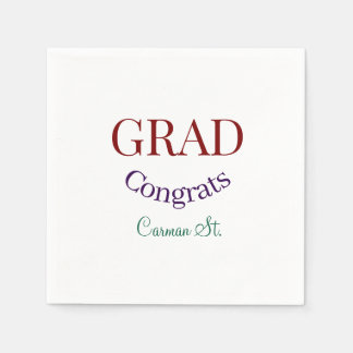 Serviette En Papier grad congrats mauve purple bold year 20XX graduate