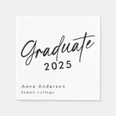 Serviette En Papier Grad de graduation personnalisée de script simple  (Devant)