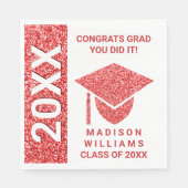 Serviette En Papier Grad Glam Red Typographie Casquette Simple Party (Devant)