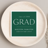 Serviette En Papier Grad Grad Green Graduation moderne