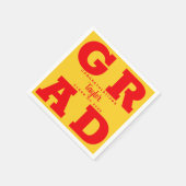 Serviette En Papier GRAD gras | Rouge sur papier de graduation jaune s (Coin)