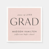 Serviette En Papier Grad moderne Blush Pink Graduation (Devant)