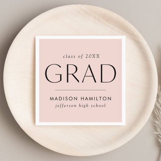 Serviette En Papier Grad moderne Blush Pink Graduation