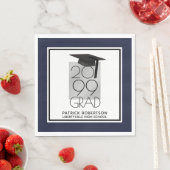 Serviette En Papier GRAD noir et argent | Marine modifiable | Diplôme (En situation)