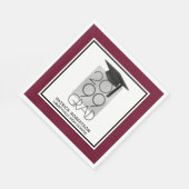 Serviette En Papier GRAD noir et argent | Maron modifiable | Diplôme (Coin)
