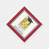 Serviette En Papier GRAD noir et or | Rouge modifiable | Diplôme (Coin)