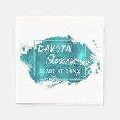 Serviette En Papier Grad peint | Turquoise Splatter Brushstroke Party (Devant)