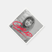 Serviette En Papier Grad Red Photo Grad Moderne (Coin)
