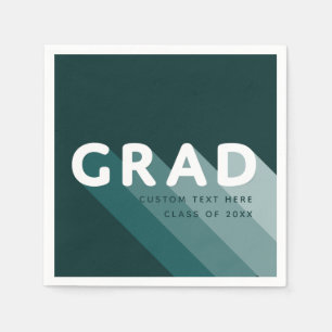 Serviette En Papier Grad Retro Green White Graduation Party