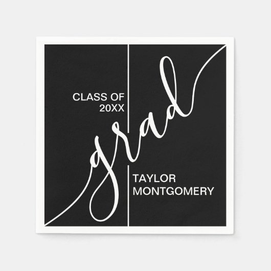 Serviette En Papier Grad Script Grad Graduation Party (Devant)