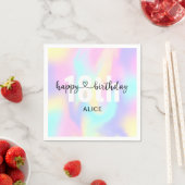 Serviette En Papier Gradient arc-en-ciel Calligraphie Coeur Anniversai (En situation)